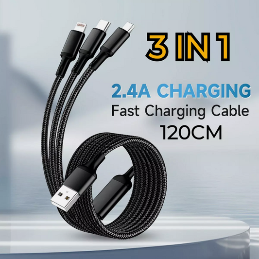JetPackd™3 in 1 USB Fast Charging Cord